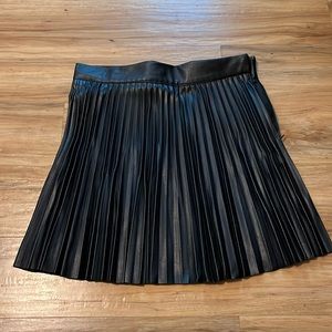 NWOT Pleated Leather Mini Skirt